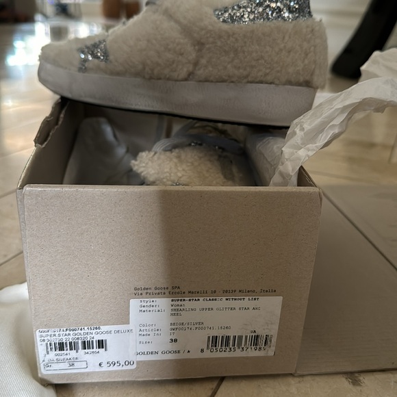 SUPER STAR SHEARLING GLITTER SNEAKS SIZE 8/38 - Picture 3 of 8